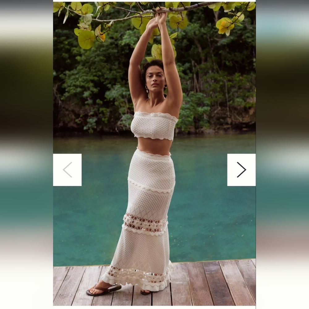 NWT MABLE Crochet Sweater Maxi Skirt Sz S